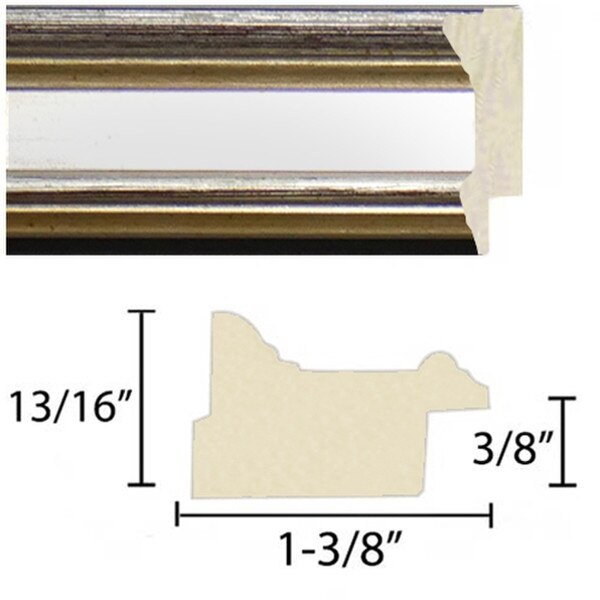 Assembled Pine Wood Frame Silver Fi